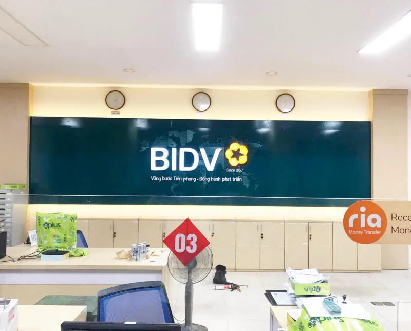 Thi công hình ảnh mới ngân hàng BIDV Việt Nam – Chi nhánh Quảng Bình