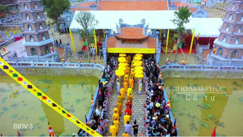 Giàn dựng tổ chức Lễ hội chùa Hoằng Phúc năm 2023