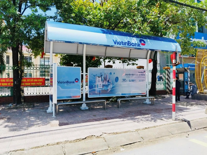 Thi công nhà chờ xe Bus Vietibank